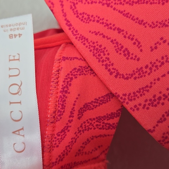 Cacique Bold Zebra Print Bra Coral And Purple 44B - Picture 3 of 7